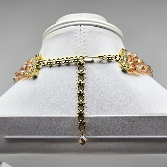 Heidi Daus Champagne Swarovski Crystal Grape Cluster  Necklace and Earring Set - Picture 10 of 12